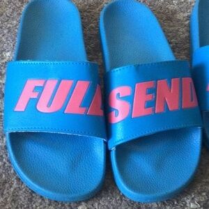 Nelk Full Send blue slides in 42 size 8